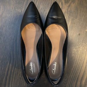 Pointed closed toe block heels